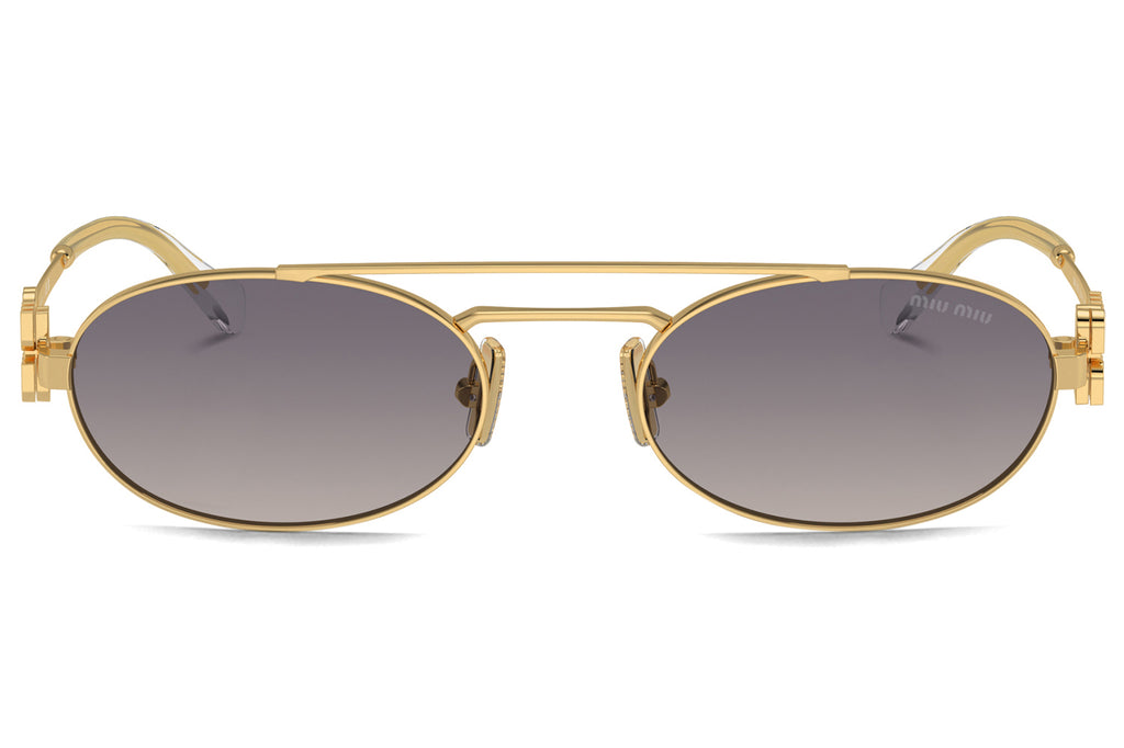 Miu Miu - MU 54ZS Sunglasses Gold with Grey Gradient Mirror Lenses (5AK30C)