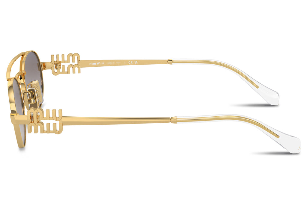 Miu Miu - MU 54ZS Sunglasses Gold with Grey Gradient Mirror Lenses (5AK30C)