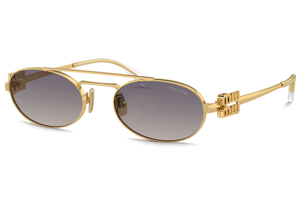 Miu Miu - MU 54ZS Sunglasses Gold with Grey Gradient Mirror Lenses (5AK30C)
