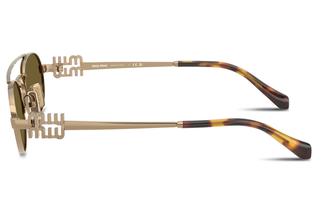 Miu Miu - MU 54ZS Sunglasses Brass Gold with Dark Brown Lenses (7OE09Z)