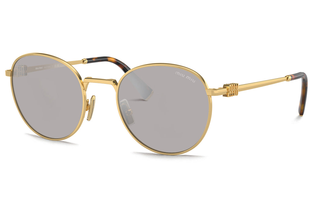Miu Miu - MU 55ZS Sunglasses Gold with Light Grey Mirror Silver Lenses (5AK07F)
