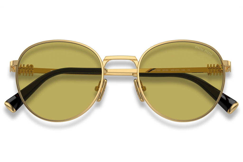 Miu Miu - MU 55ZS Sunglasses Gold with Olive Green Lenses (5AK07O)
