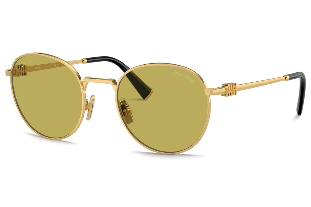 Miu Miu - MU 55ZS Sunglasses Gold with Olive Green Lenses (5AK07O)
