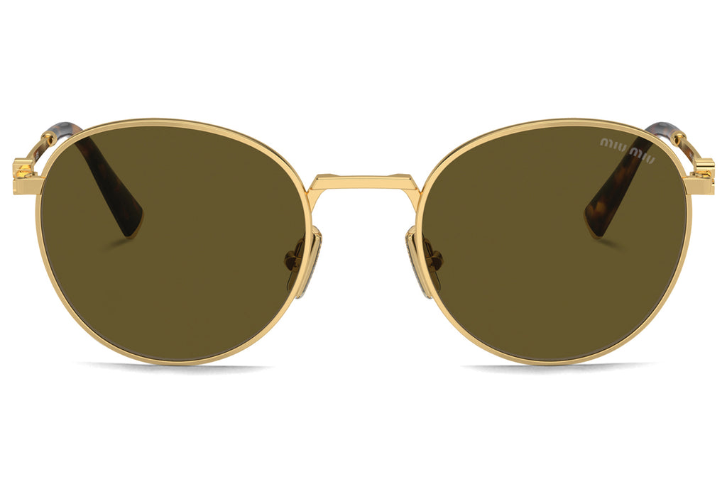 Miu Miu - MU 55ZS Sunglasses Gold with Dark Brown Lenses (5AK09Z)