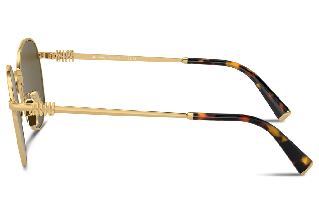 Miu Miu - MU 55ZS Sunglasses Gold with Dark Brown Lenses (5AK09Z)