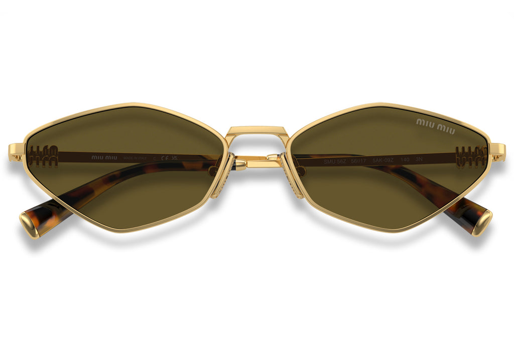 Miu Miu - MU 56ZS Sunglasses Gold with Dark Brown Lenses (5AK09Z)