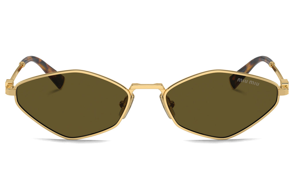 Miu Miu - MU 56ZS Sunglasses Gold with Dark Brown Lenses (5AK09Z)