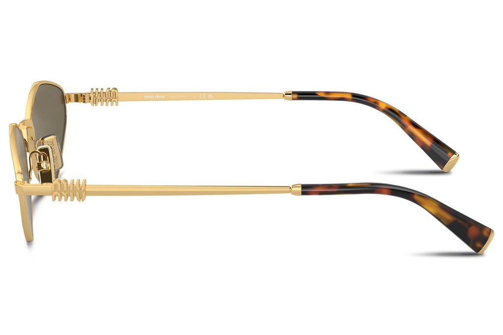 Miu Miu - MU 56ZS Sunglasses Gold with Dark Brown Lenses (5AK09Z)