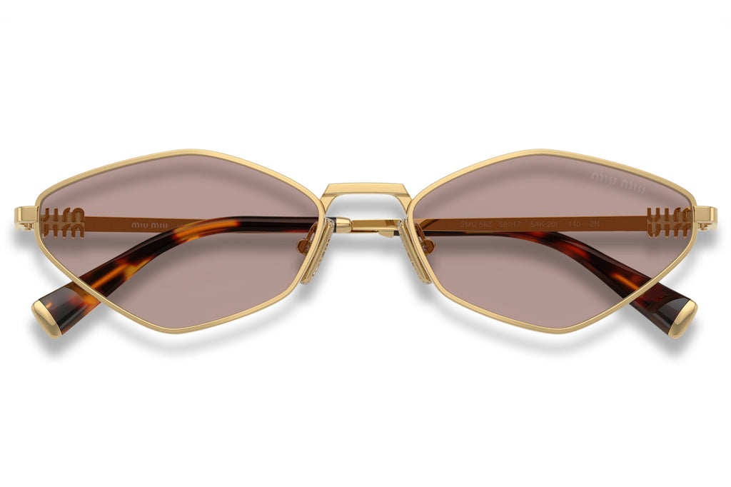 Miu Miu - MU 56ZS Sunglasses Gold With Light Purple Brown Lenses (5AK20I)