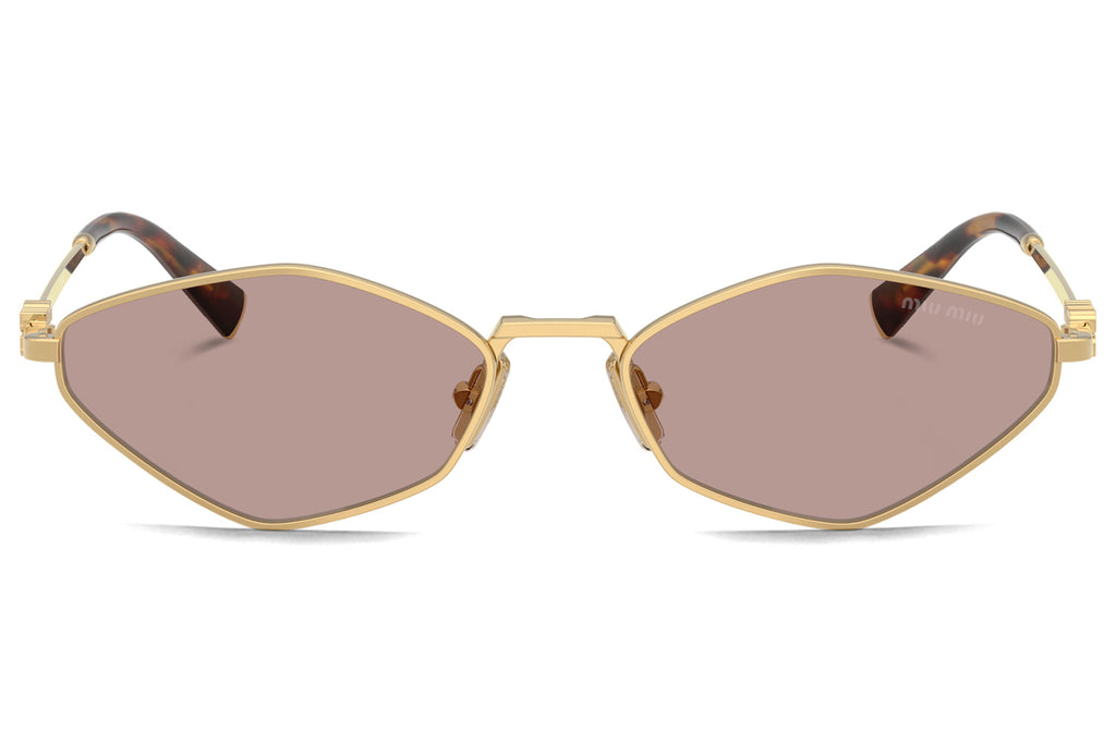 Miu Miu - MU 56ZS Sunglasses Gold With Light Purple Brown Lenses (5AK20I)