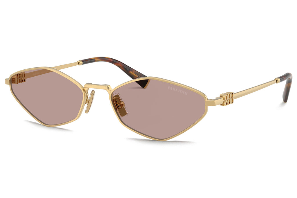Miu Miu - MU 56ZS Sunglasses Gold With Light Purple Brown Lenses (5AK20I)