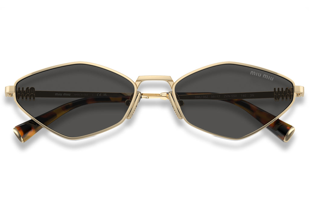 Miu Miu - MU 56ZS Sunglasses Pale Gold with Dark Grey Lenses (ZVN5S0)