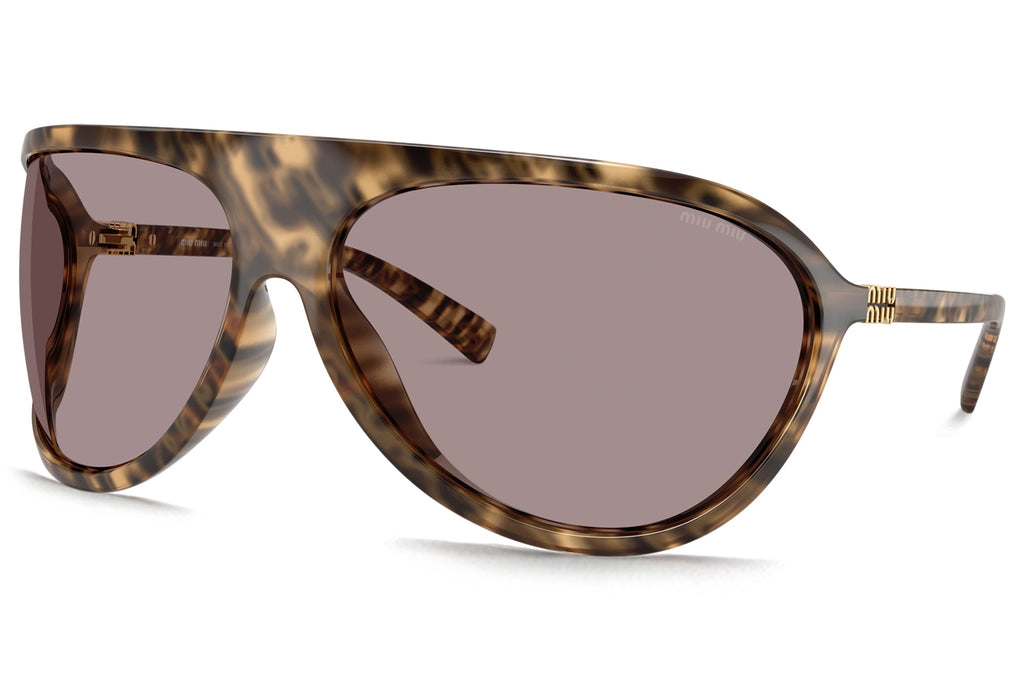Miu Miu - MU A01S Sunglasses Havana with Light Purple Brown Lenses (11Z06I)