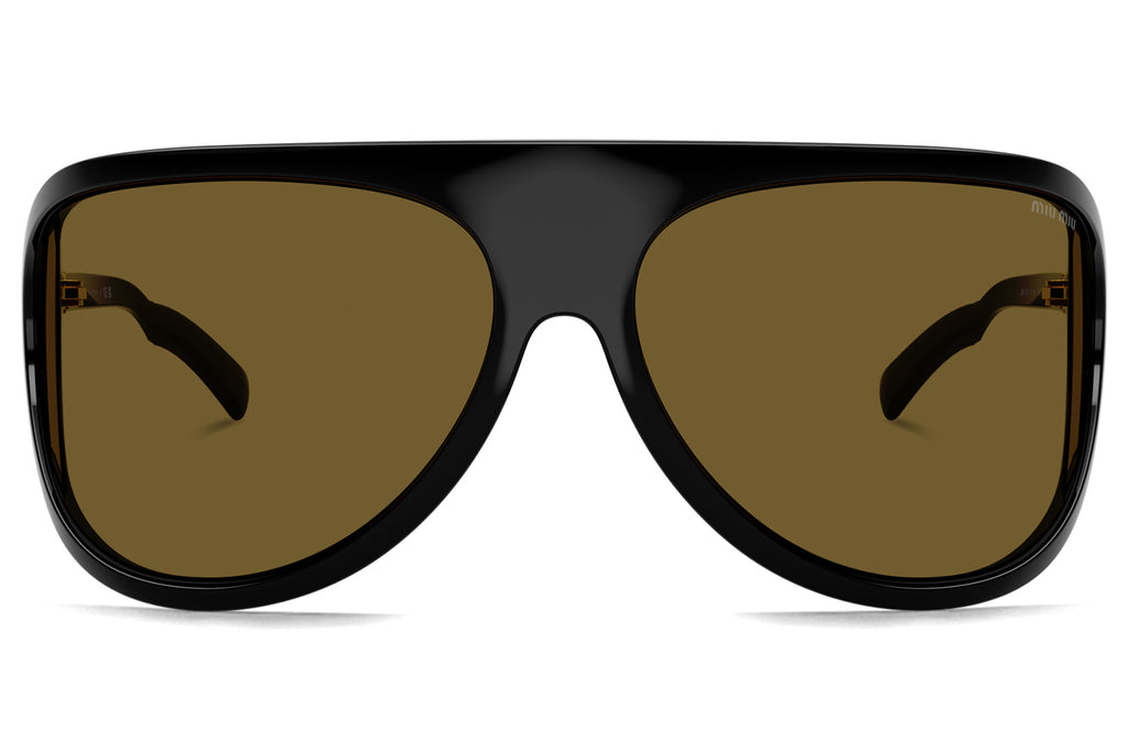 Miu Miu - MU A01S Sunglasses Black with Dark Brown Lenses (1AB01T)