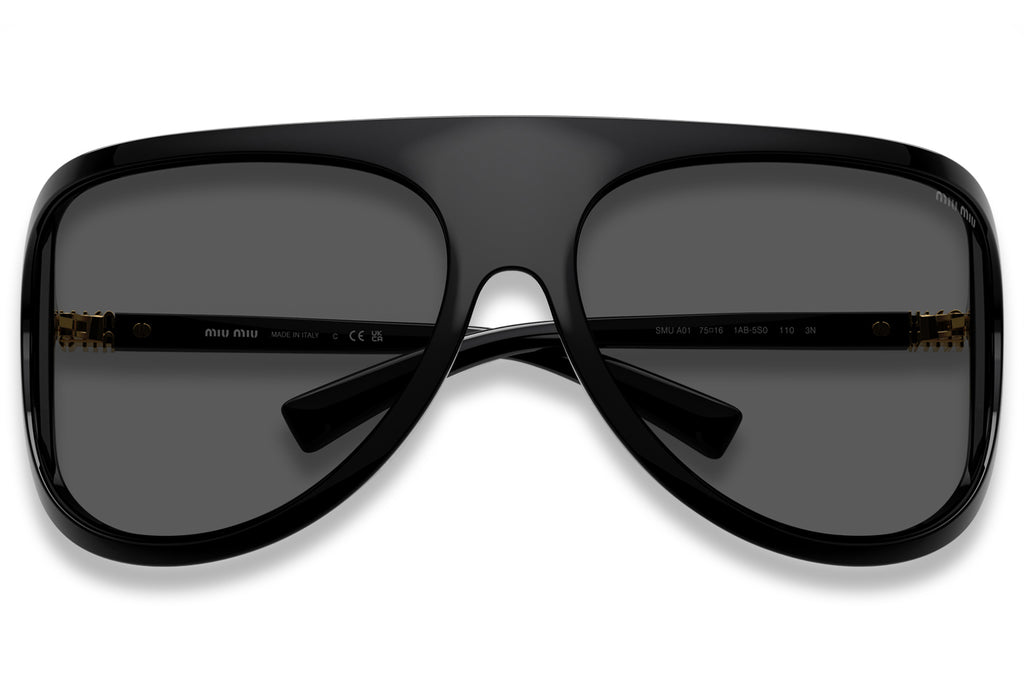 Miu Miu - MU A01S Sunglasses Black with Dark Grey Lenses (1AB5S0)