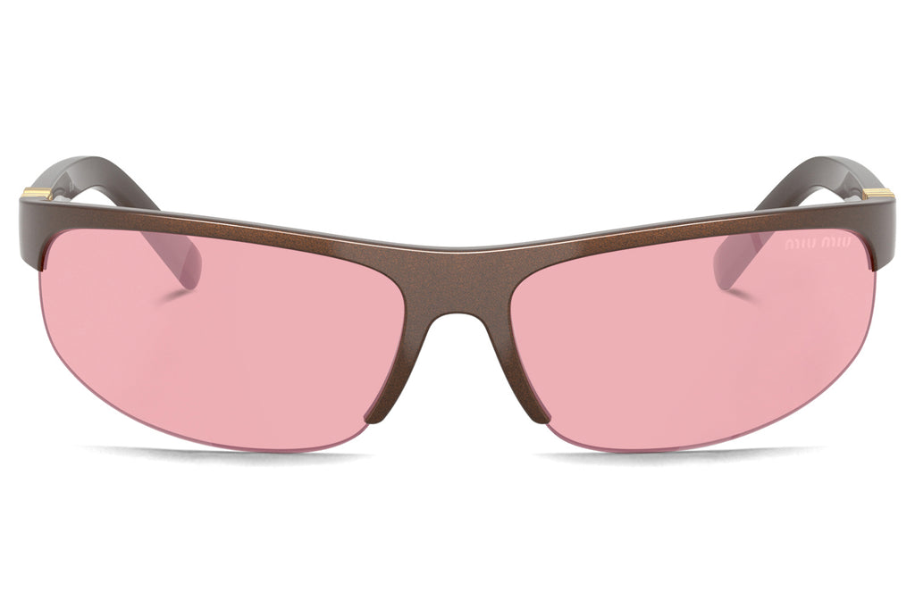 Miu Miu - MU A02SF (Low Bridge Fit) Sunglasses Cocoa with Pink Mirror Lenses (14Y70J)