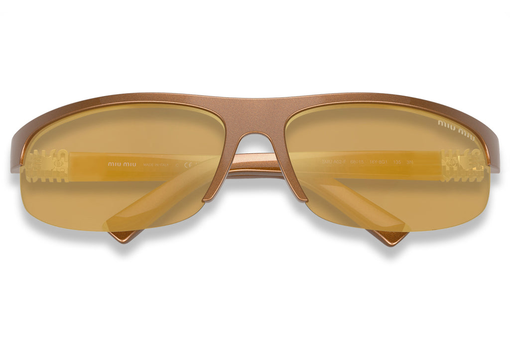 Miu Miu - MU A02SF (Low Bridge Fit) Sunglasses Rust with Brown Mirror Gold Lenses (16Y8G1)