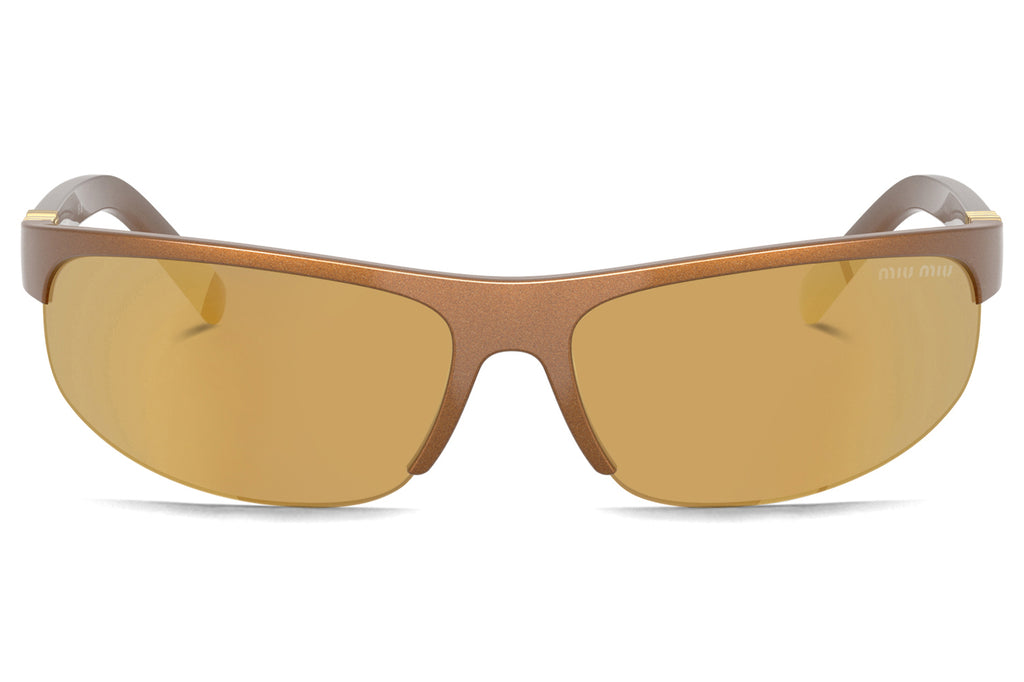 Miu Miu - MU A02SF (Low Bridge Fit) Sunglasses Rust with Brown Mirror Gold Lenses (16Y8G1)