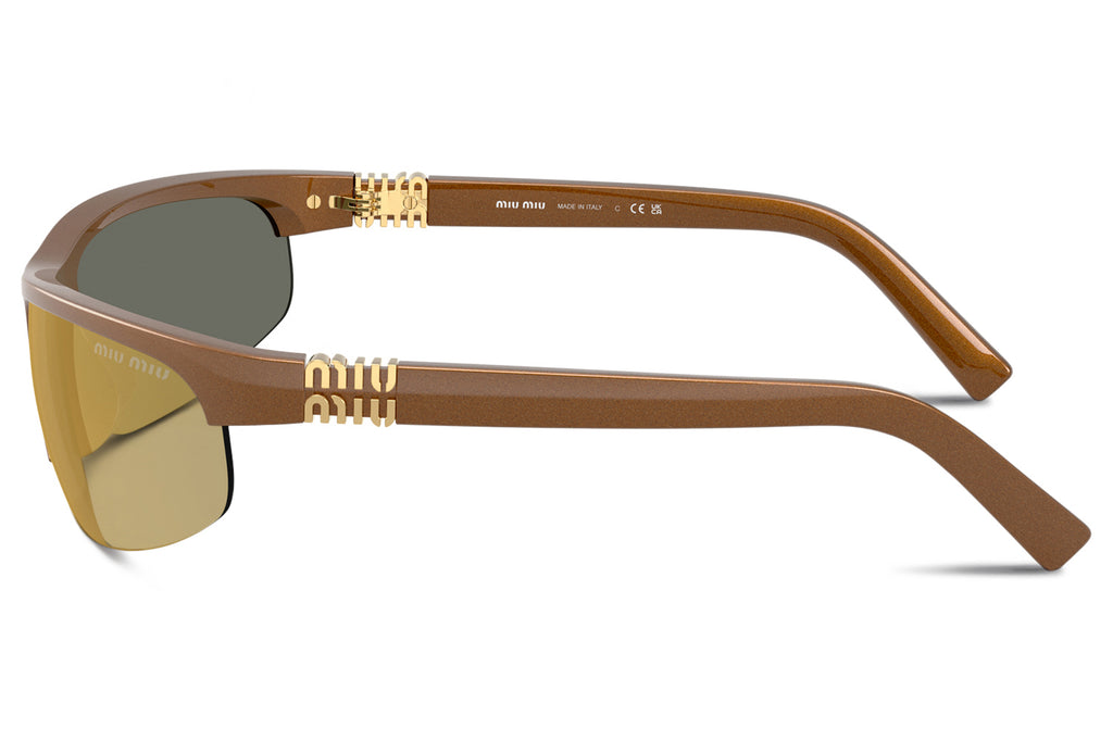 Miu Miu - MU A02SF (Low Bridge Fit) Sunglasses Rust with Brown Mirror Gold Lenses (16Y8G1)