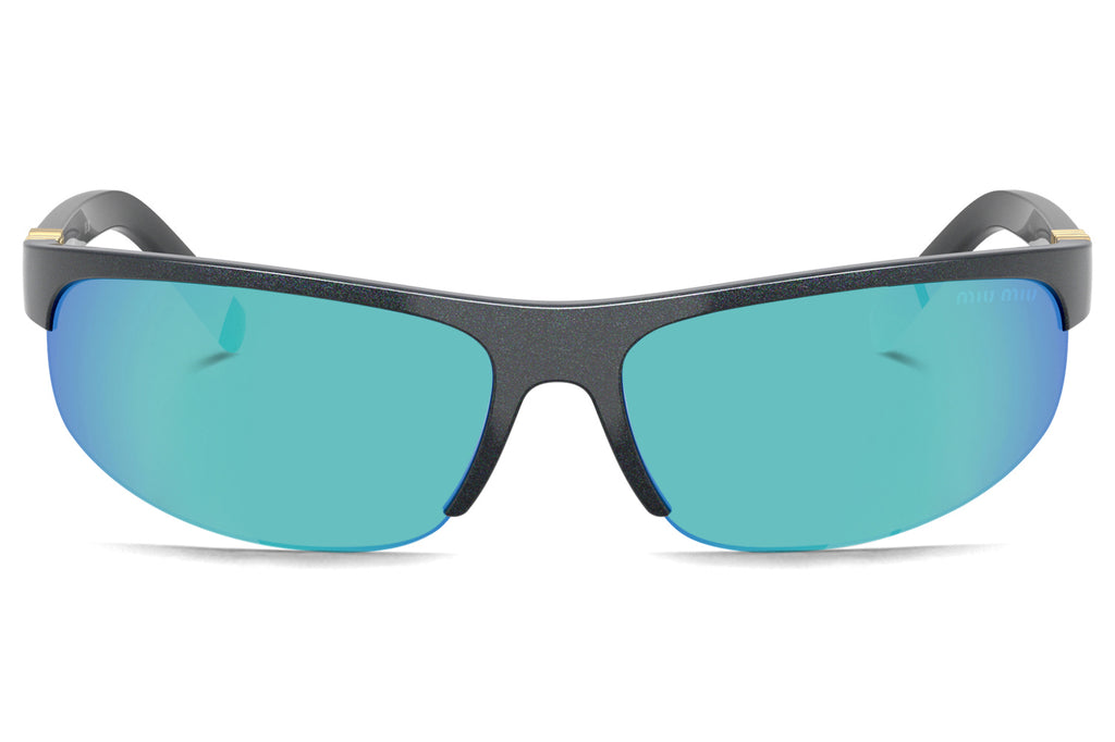 Miu Miu - MU A02SF (Low Bridge Fit) Sunglasses Avio with Light Green Mirror Blue Lenses (19Y10K)