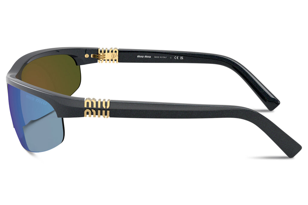 Miu Miu - MU A02SF (Low Bridge Fit) Sunglasses Avio with Light Green Mirror Blue Lenses (19Y10K)