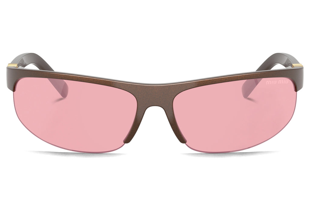Miu Miu - MU A02S Sunglasses Cocoa with Pink Mirror Lenses (14Y70J)