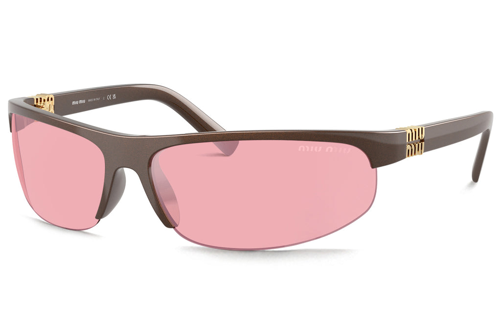 Miu Miu - MU A02S Sunglasses Cocoa with Pink Mirror Lenses (14Y70J)