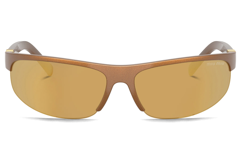 Miu Miu - MU A02S Sunglasses Rust with Brown Mirror Gold Lenses (16Y8G1)
