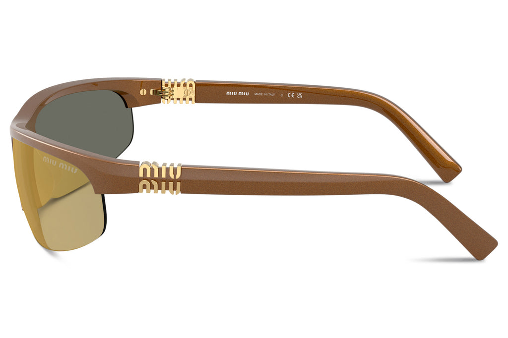 Miu Miu - MU A02S Sunglasses Rust with Brown Mirror Gold Lenses (16Y8G1)