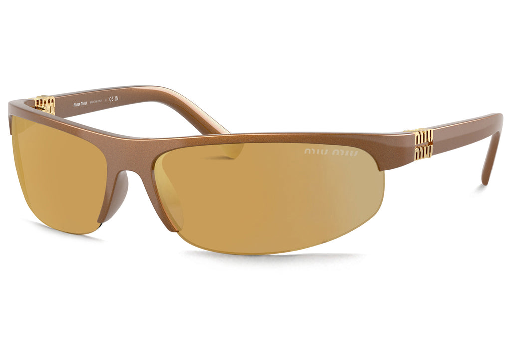 Miu Miu - MU A02S Sunglasses Rust with Brown Mirror Gold Lenses (16Y8G1)