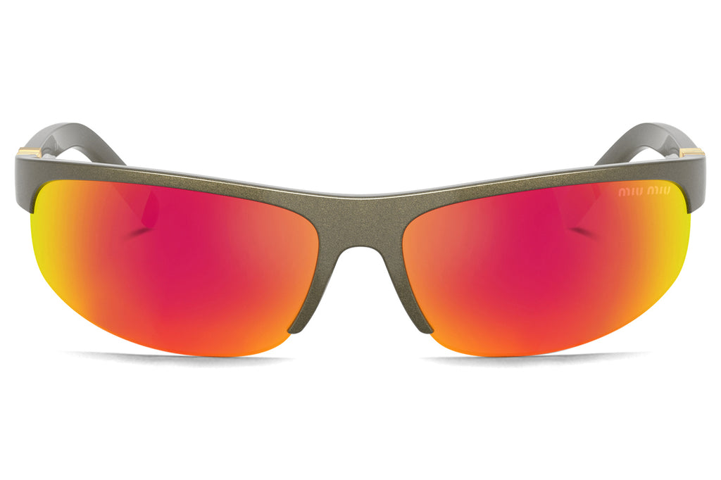 Miu Miu - MU A02S Sunglasses Khaki with Brown Mirror Orange Lenses (17Y5M0)