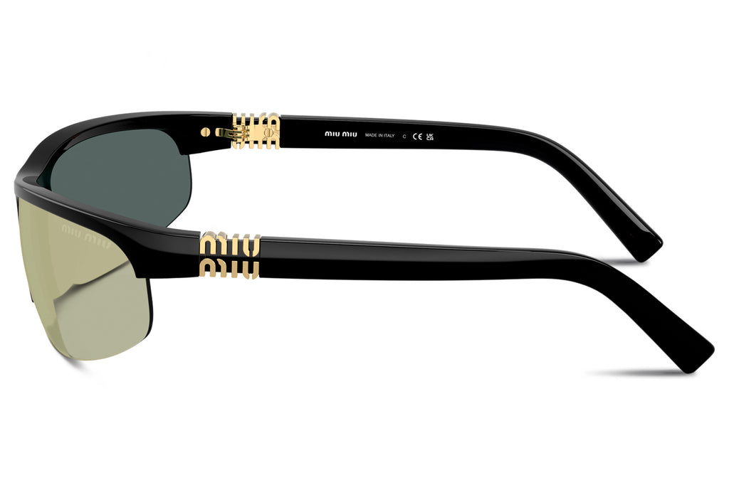 Miu Miu - MU A02S Sunglasses Black with Dark Grey Mirror Pink Lenses (1AB90J)