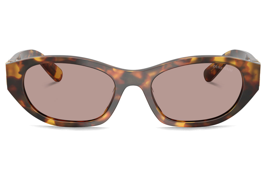 Miu Miu - MU A03SF (Low Bridge Fit) Sunglasses Honey Havana with Light Purple Brown Lenses (14L20I)