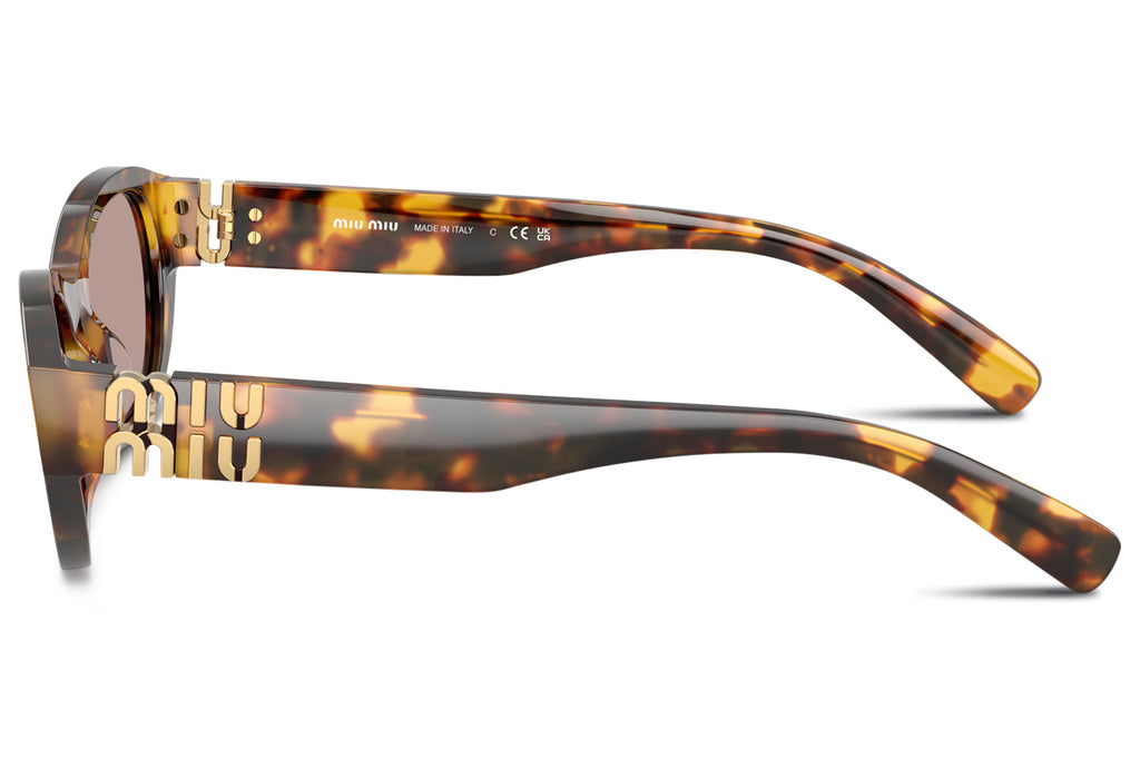 Miu Miu - MU A03SF (Low Bridge Fit) Sunglasses Honey Havana with Light Purple Brown Lenses (14L20I)