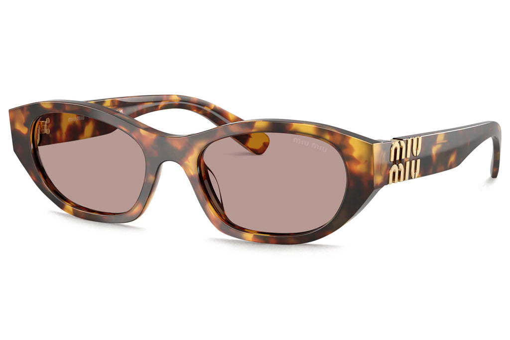 Miu Miu - MU A03SF (Low Bridge Fit) Sunglasses Honey Havana with Light Purple Brown Lenses (14L20I)