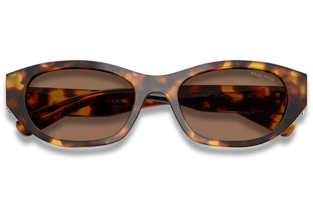 Miu Miu - MU A03SF (Low Bridge Fit) Sunglasses Honey Havana with Dark Brown Lenses (14L60M)