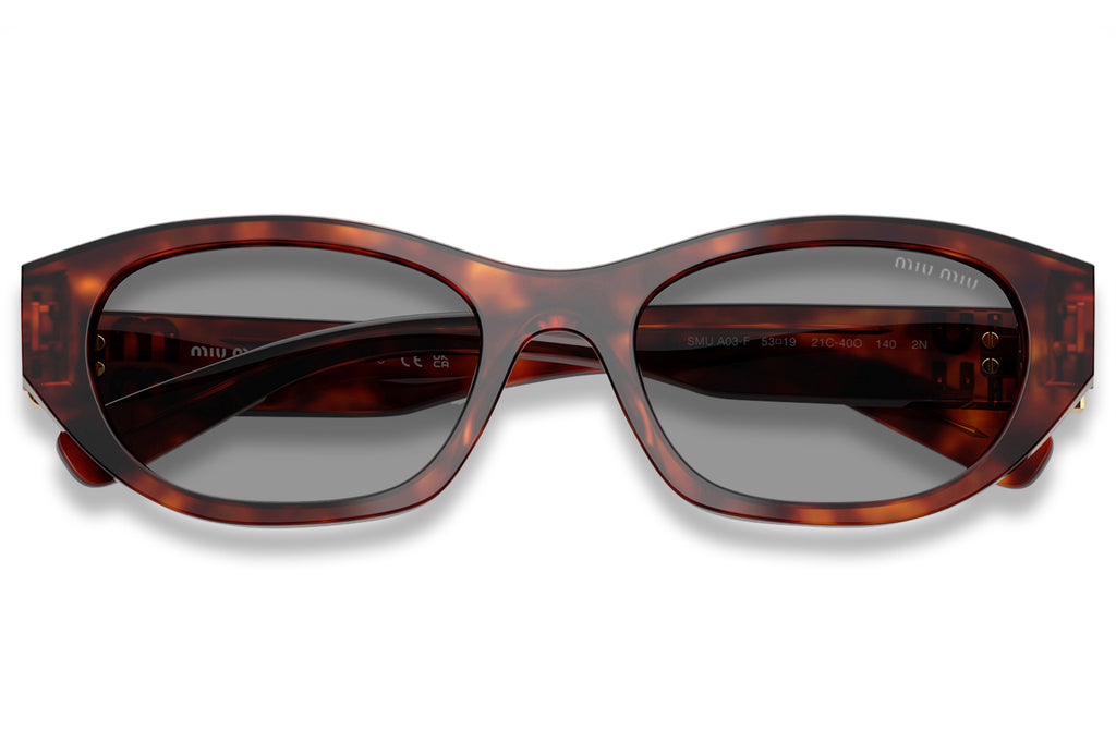 Miu Miu - MU A03SF (Low Bridge Fit) Sunglasses Havana Mahogany with Grey Lenses (21C40O)