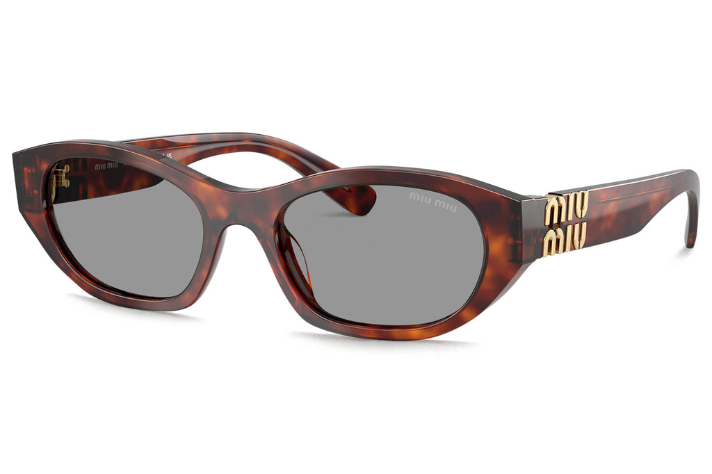 Miu Miu - MU A03SF (Low Bridge Fit) Sunglasses Havana Mahogany with Grey Lenses (21C40O)