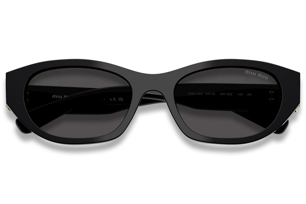 Miu Miu - MU A03S Sunglasses Black with Dark Grey Lenses (16K08Z)