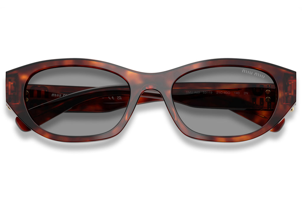 Miu Miu - MU A03S Sunglasses Havana Mahogany with Grey Lenses (21C40O)