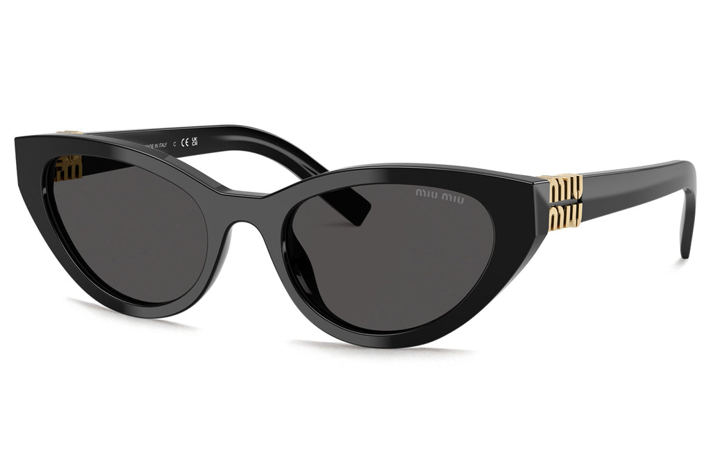 Miu Miu - MU A04SF (Low Bridge Fit) Sunglasses Black with Dark Grey Lenses (16K08Z)