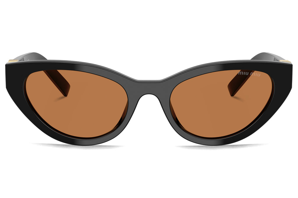 Miu Miu - MU A04SF (Low Bridge Fit) Sunglasses Black with Brown Lenses (16K10I)