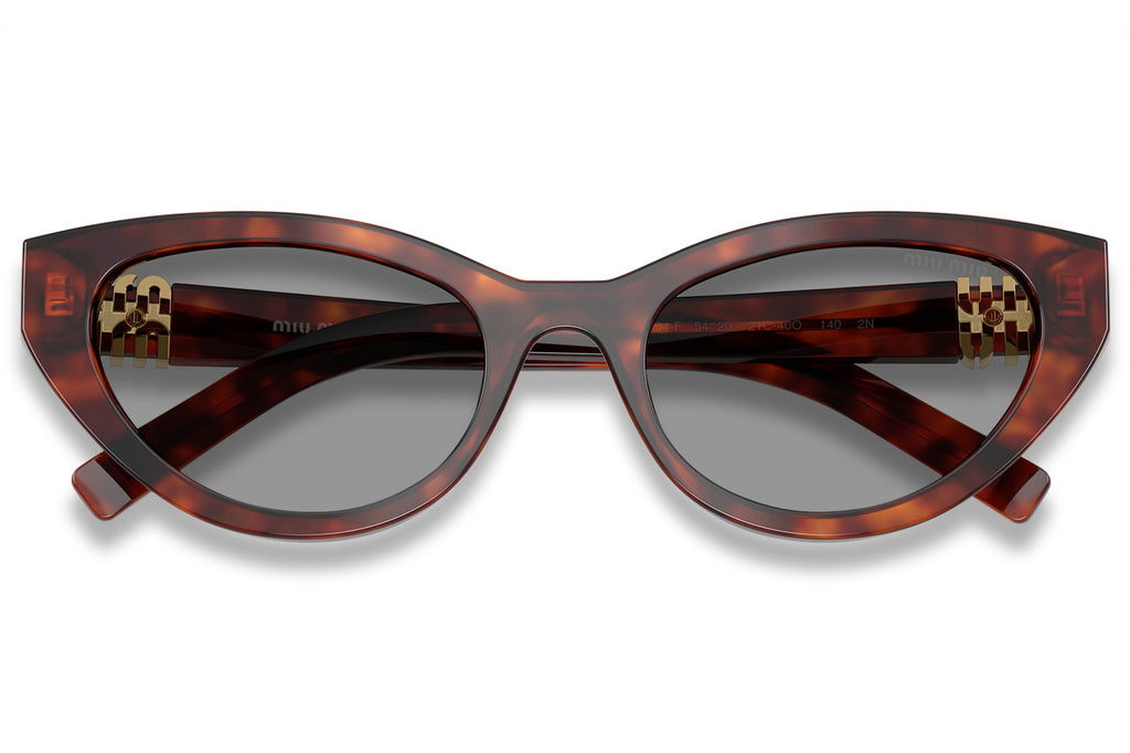 Miu Miu - MU A04SF (Low Bridge Fit) Sunglasses Havana Mahogany with Grey Lenses (21C40O)