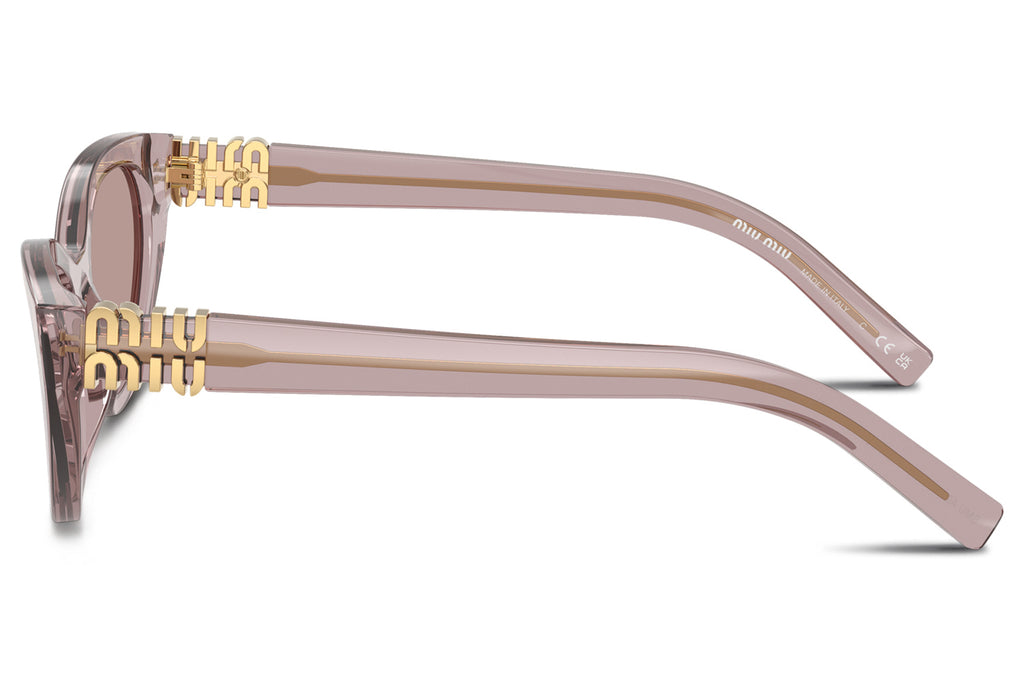 Miu Miu - MU A04S Sunglasses Transparent Mauve with Light Purple Brown Lenses (12W20I)