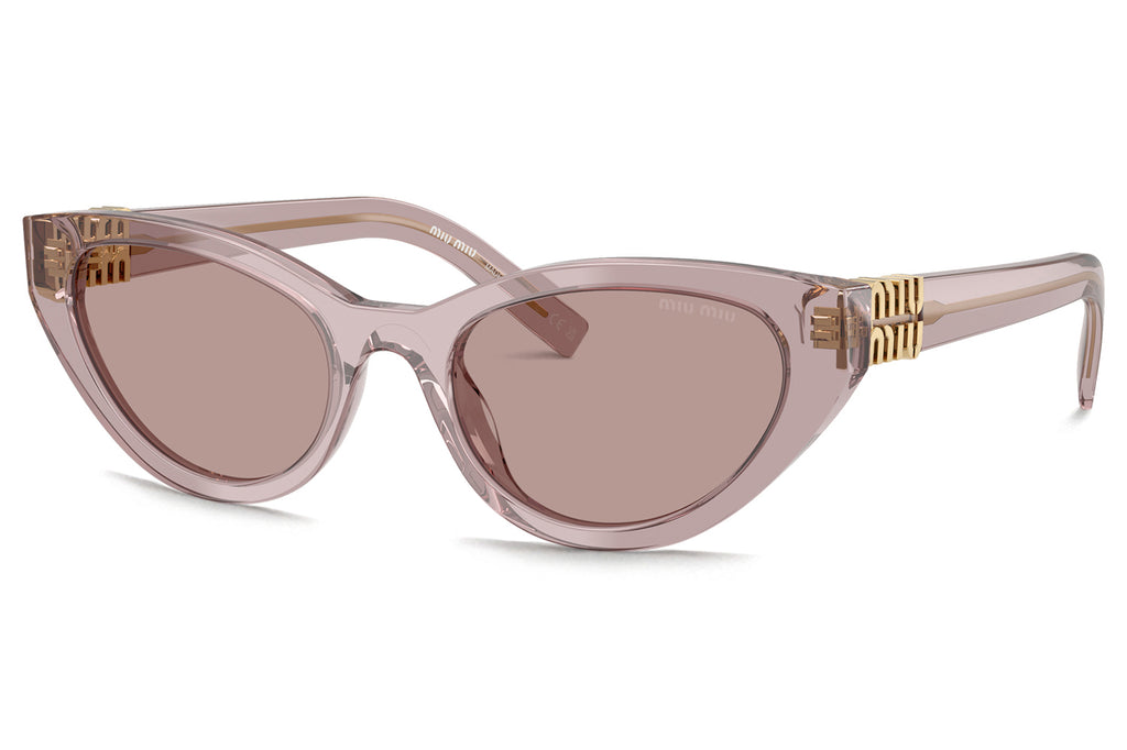 Miu Miu - MU A04S Sunglasses Transparent Mauve with Light Purple Brown Lenses (12W20I)