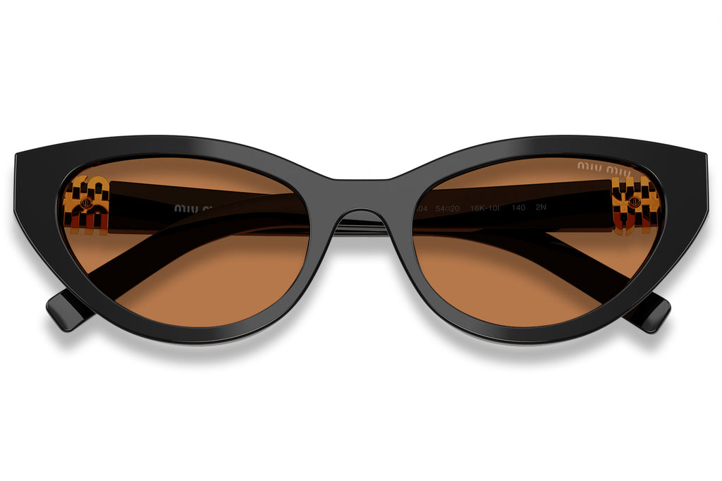 Miu Miu - MU A04S Sunglasses Black with Brown Lenses (16K10I)