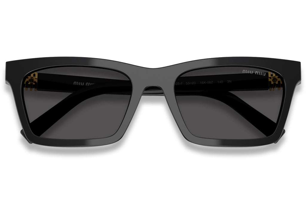 Miu Miu - MU A05SF (Low Bridge Fit) Sunglasses Black with Dark Grey Lenses (16K08Z)