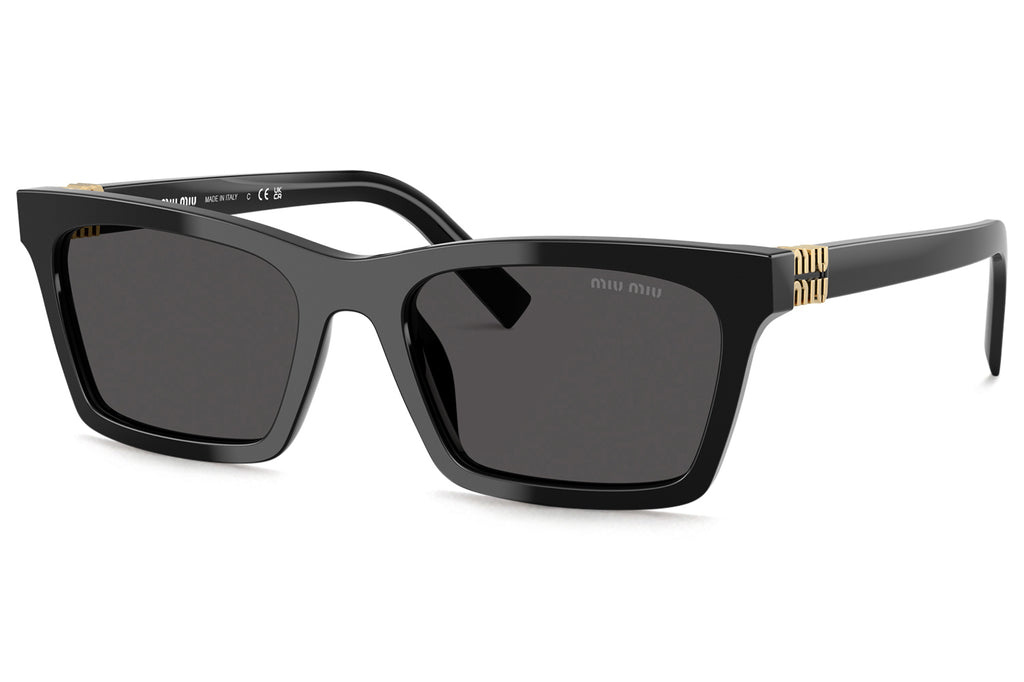 Miu Miu - MU A05SF (Low Bridge Fit) Sunglasses Black with Dark Grey Lenses (16K08Z)
