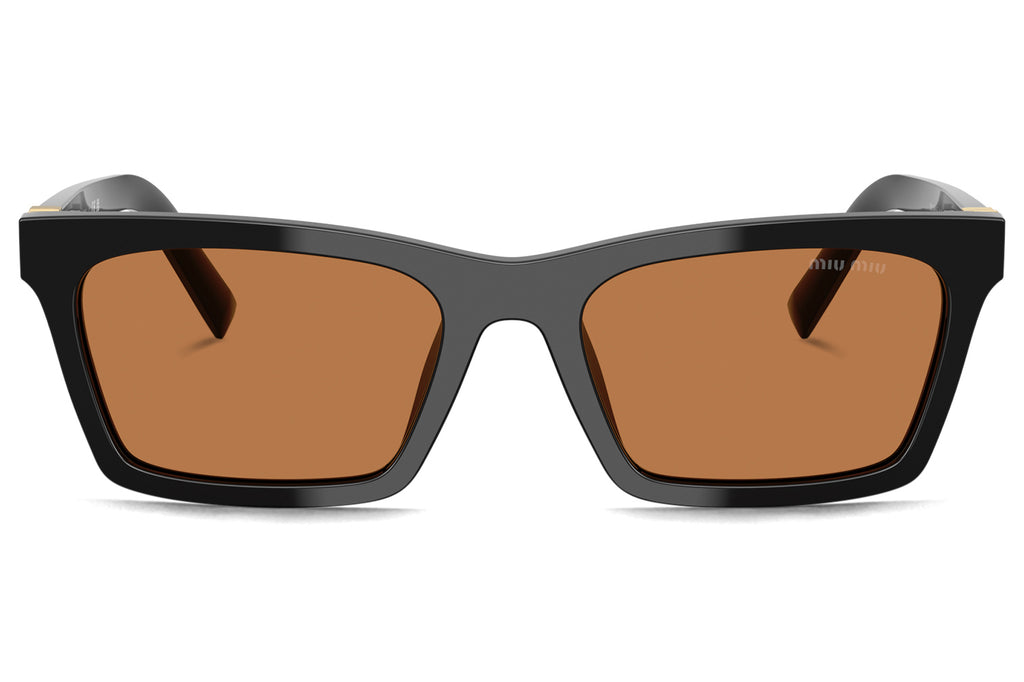 Miu Miu - MU A05SF (Low Bridge Fit) Sunglasses Black with Brown Lenses (16K10I)