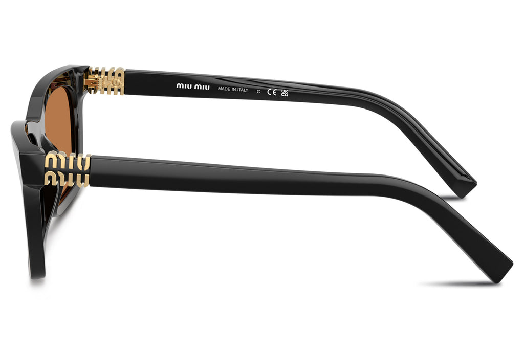 Miu Miu - MU A05SF (Low Bridge Fit) Sunglasses Black with Brown Lenses (16K10I)